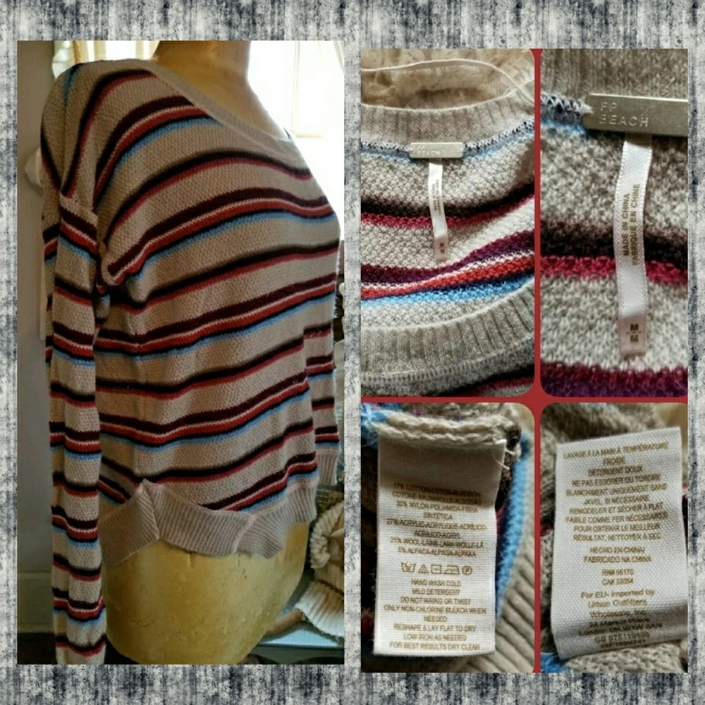 Free People FP BEACH road trip sweater Striped top - Picture 7 of 8